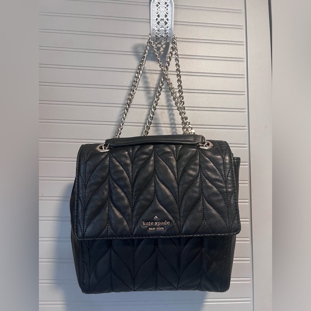 Kate Spade Brayden Briar Lane Quilted Black Leather Backpack Crossbody EUC $498